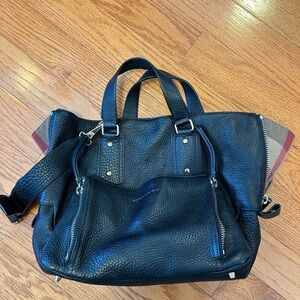 Burberry pebbled leather satchel handbag